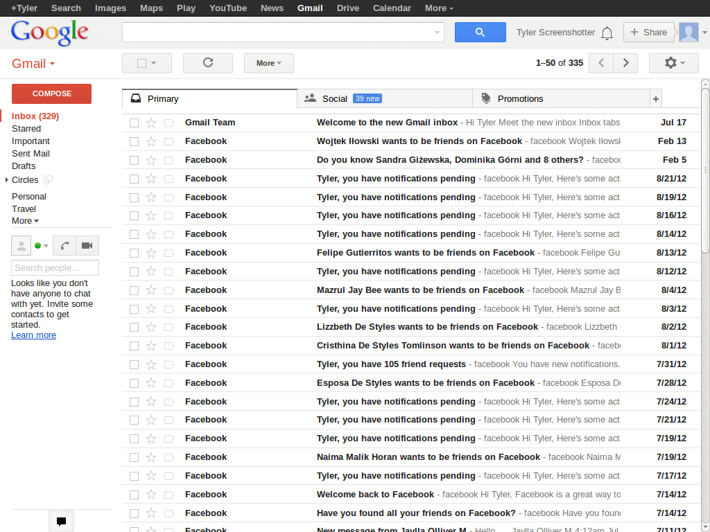 Gmail Skin: Minimalist Grey  1.1