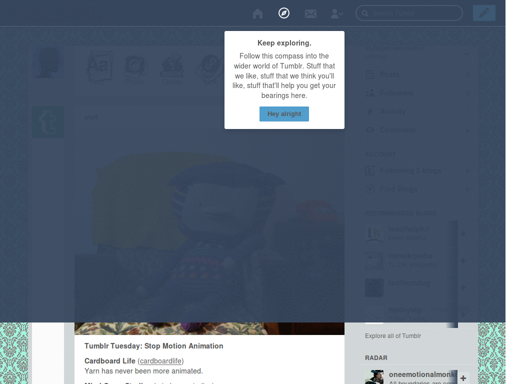 blue vintage tumblr dashboard skin
