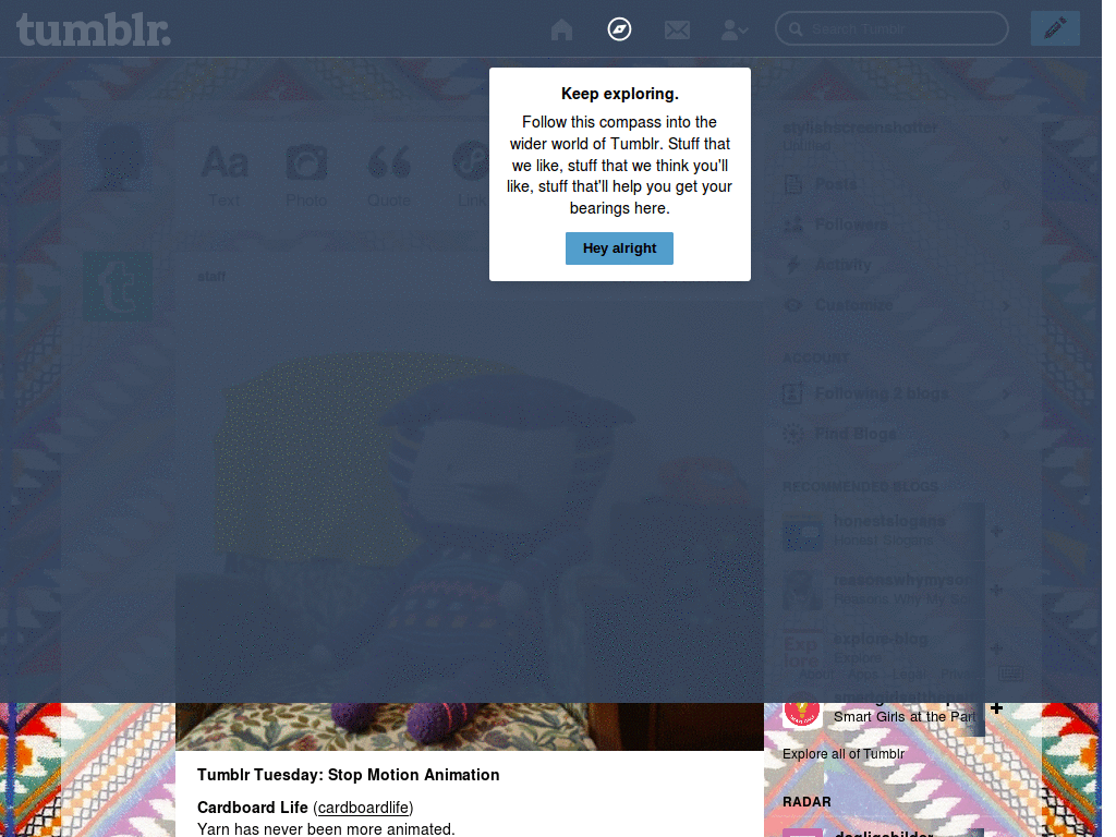 Indie Heavenly Tumblr Dash Theme