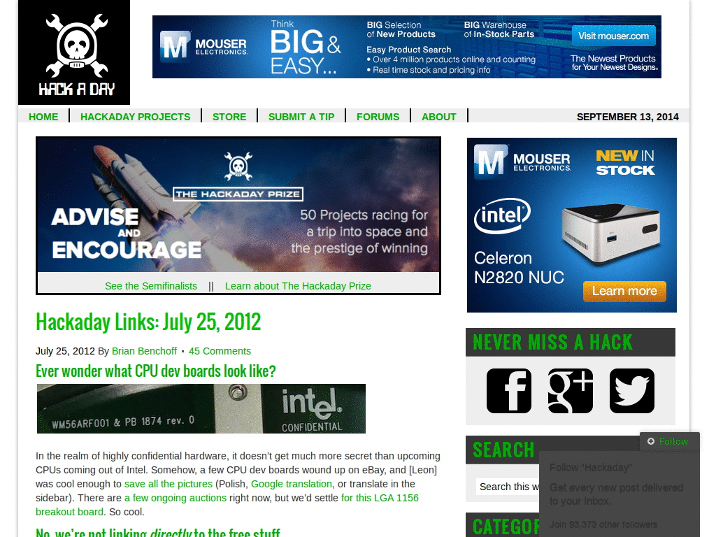 Hackaday in Black on White