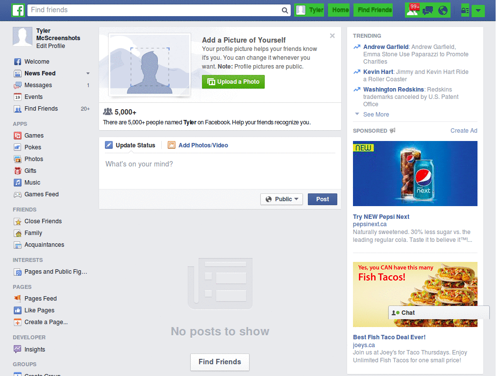 Facebook zielony pasek / Facebook green bar