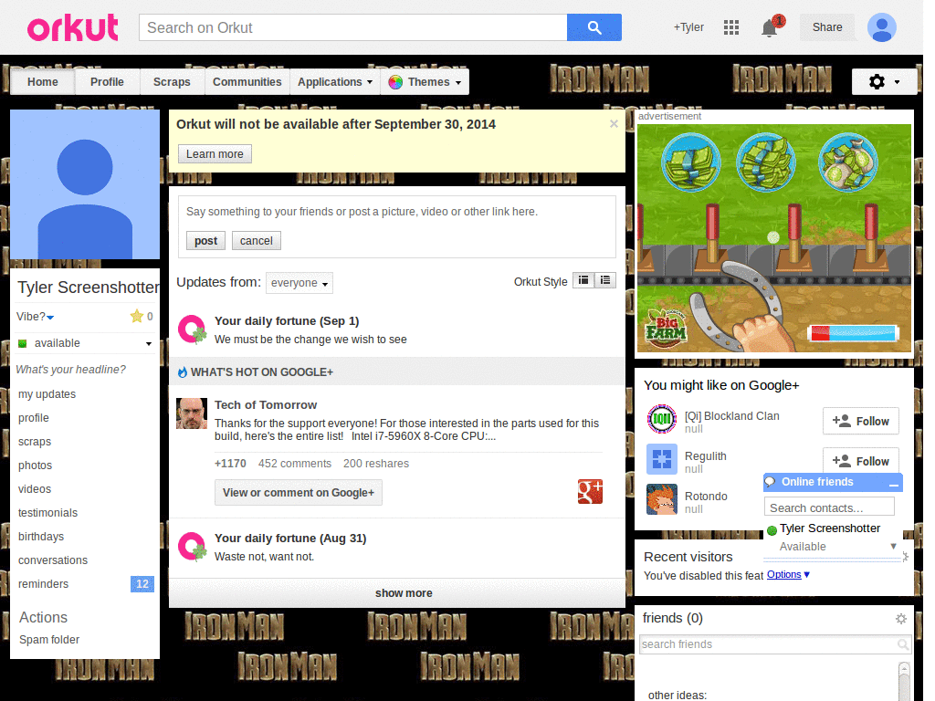 Orkut - Iron man ( by Templah.com )