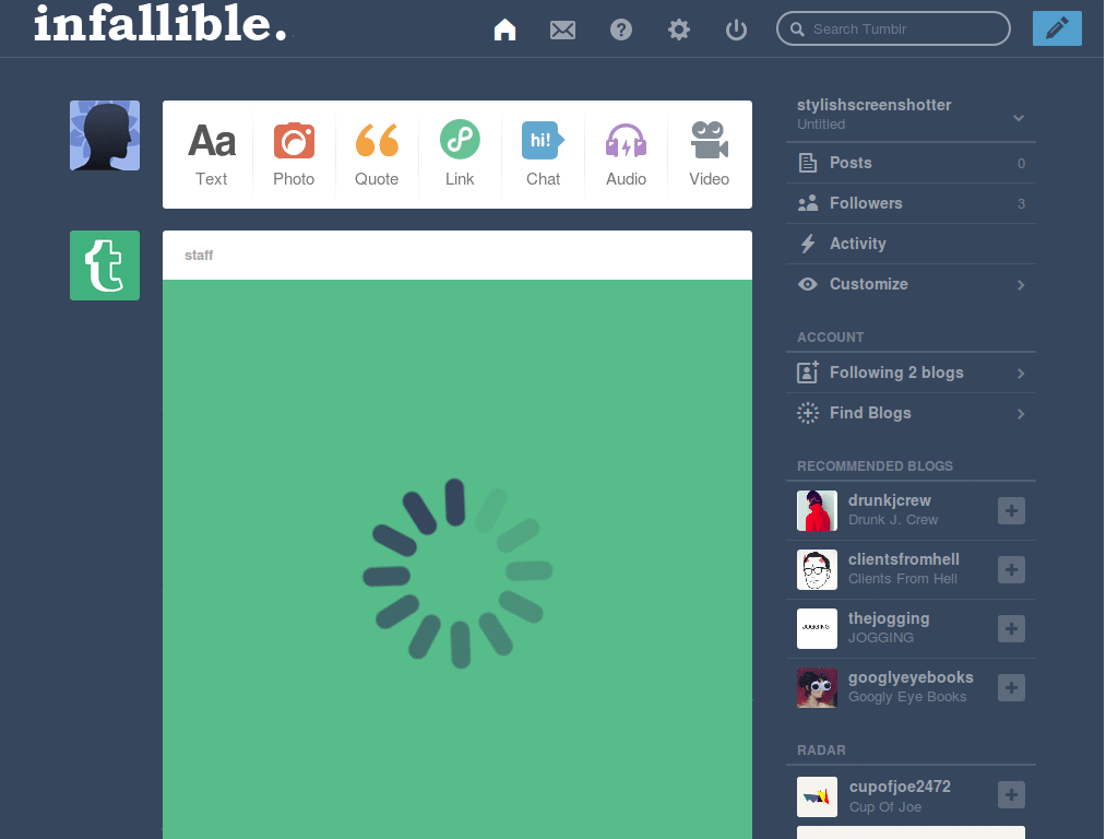 Infallible Tumblr Logo