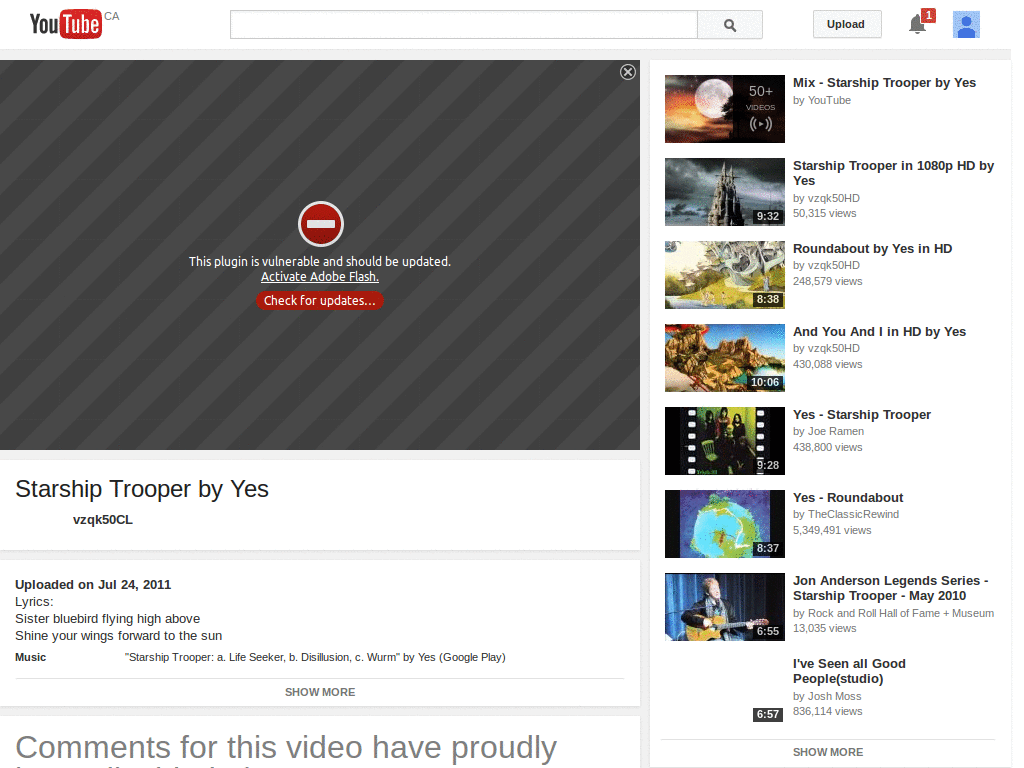 YouTube watch page uncluttered