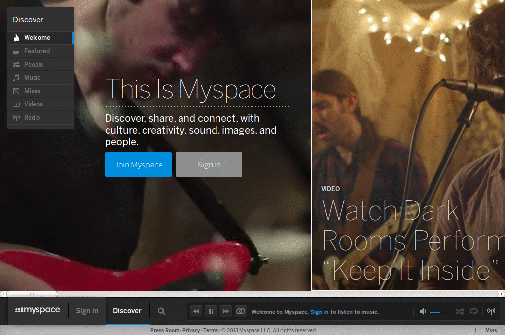 Simplified bulletin.myspace.com