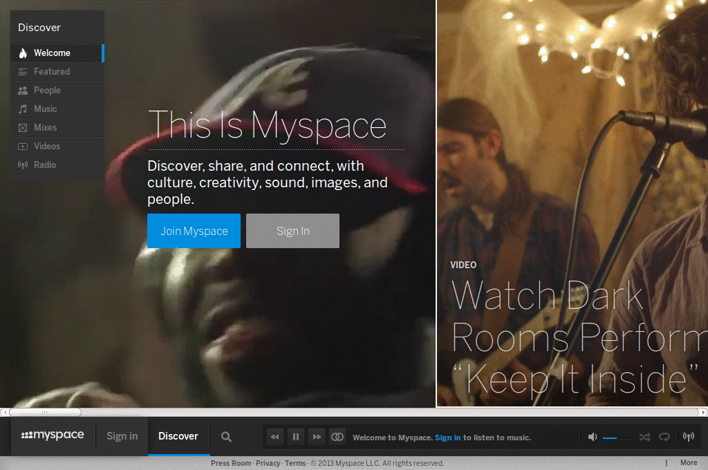 Simplified comments.myspace.com