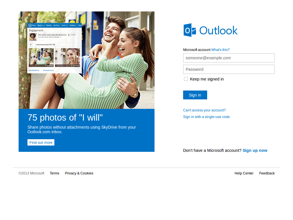 Outlook.com remove ads (with or without adblock)