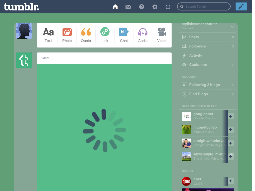 green and grey for tumblr dash