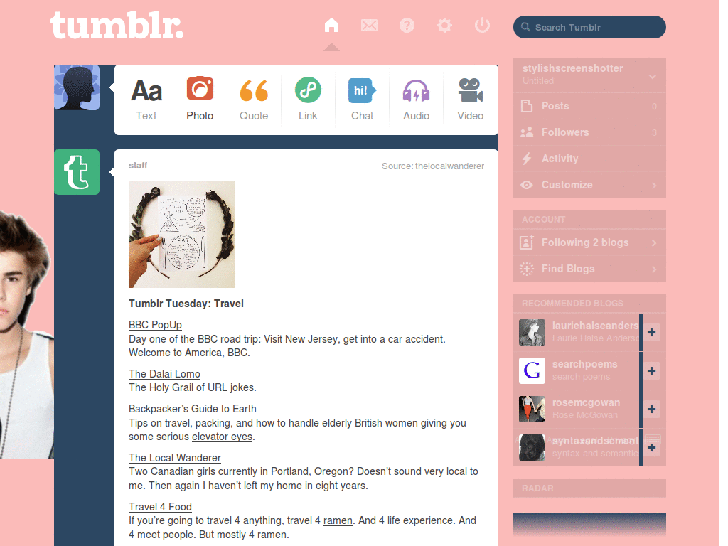 Justin Bieber  tumblr theme :)))))))))