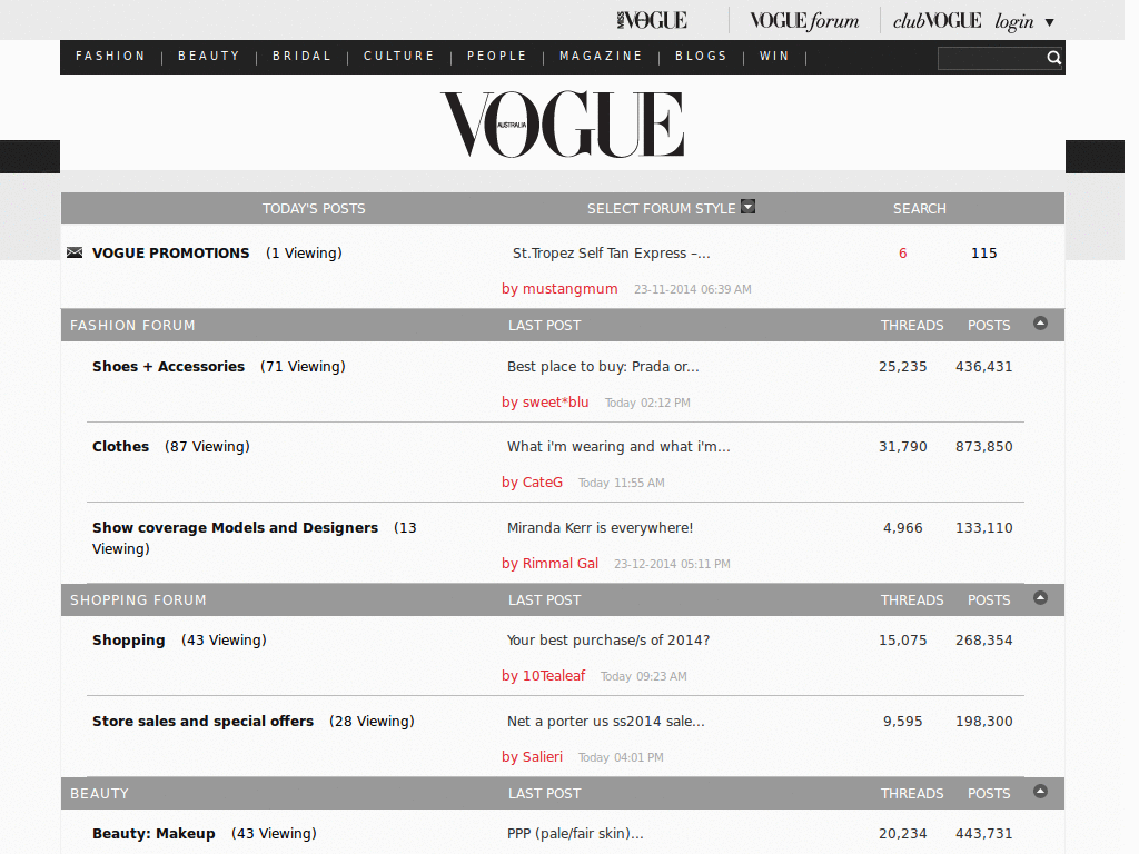 Vogue Australia Forums Tablet