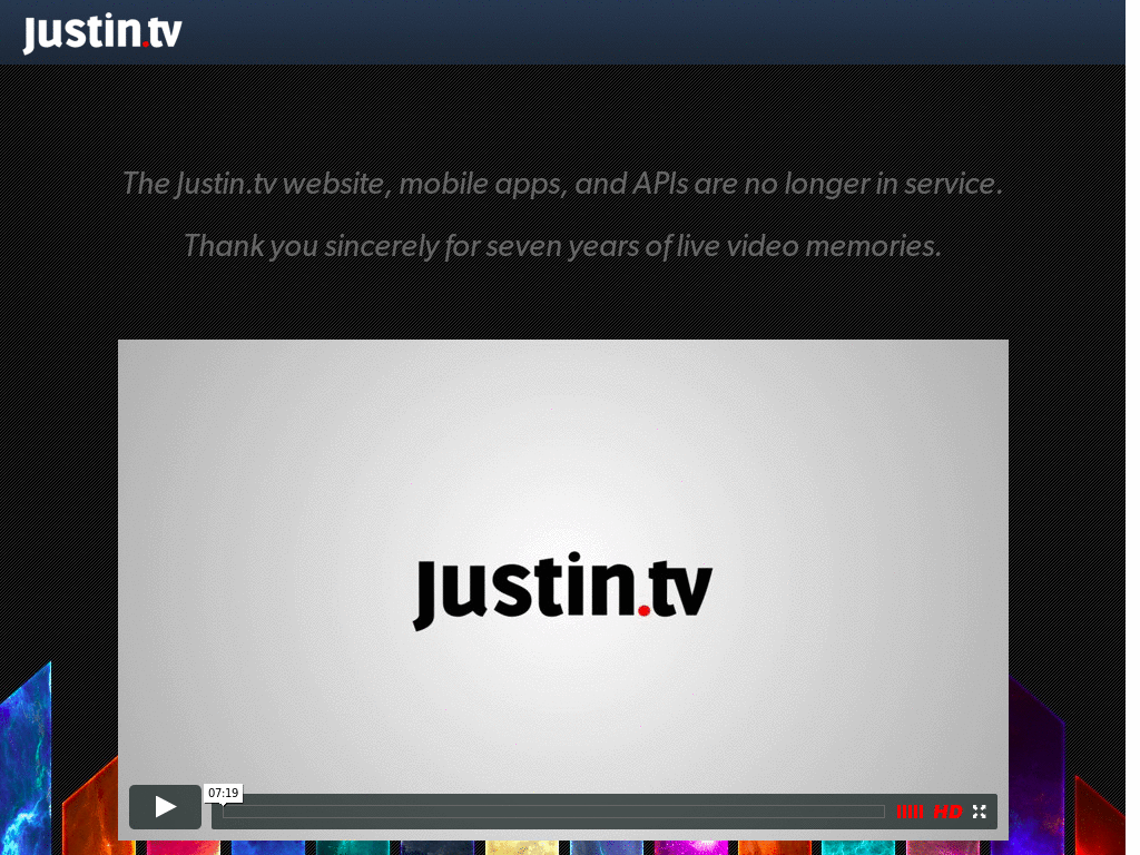 Justin.tv Clutter-free Widescreen Layout