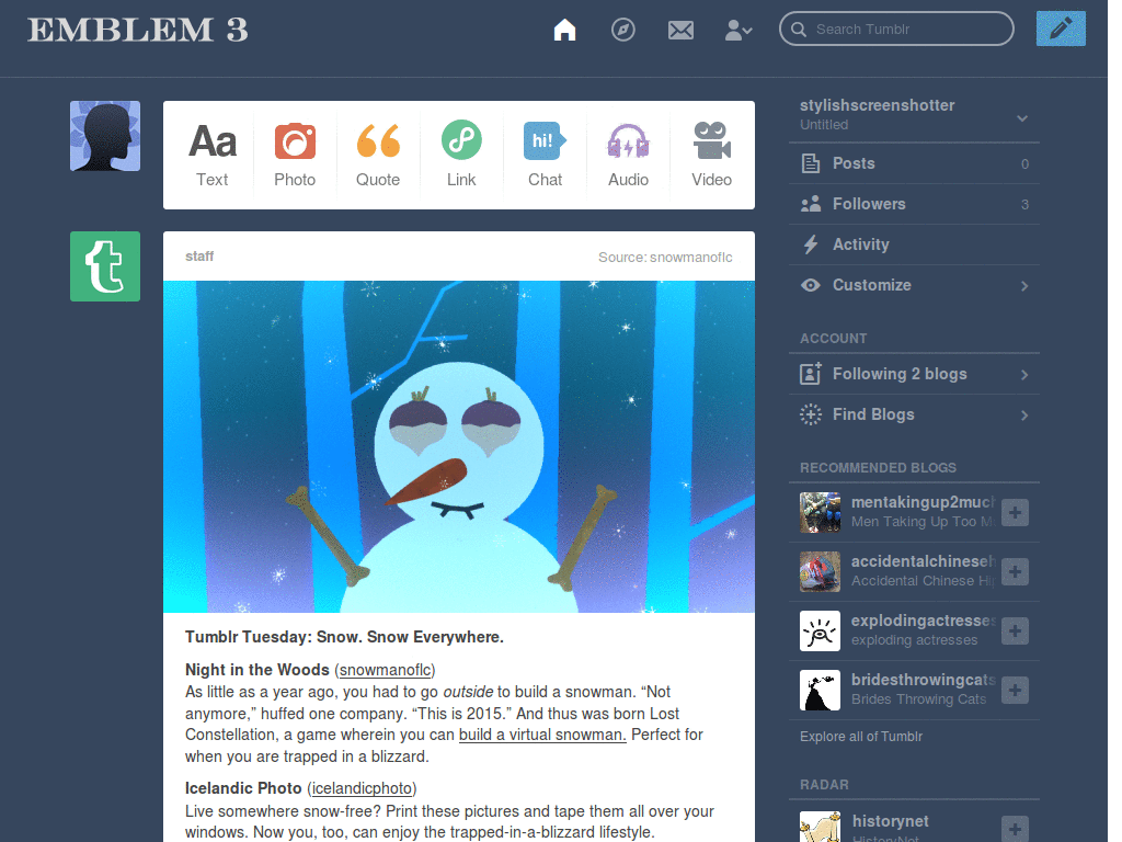 Emblem 3 tumblr logo