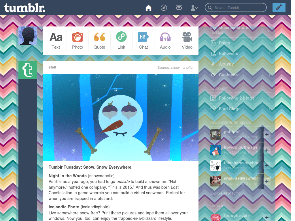 colorful tumblr dash