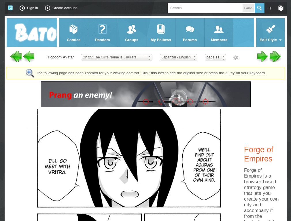 Batoto: Fullscreen reading