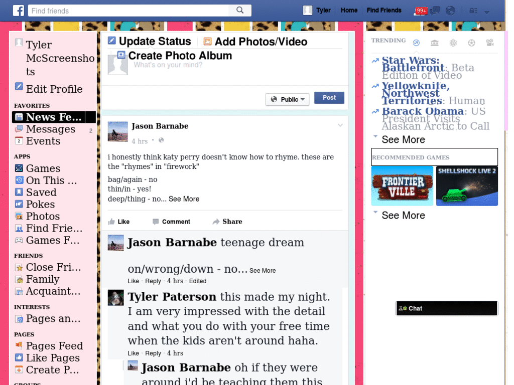 Girly animal print Facebook theme