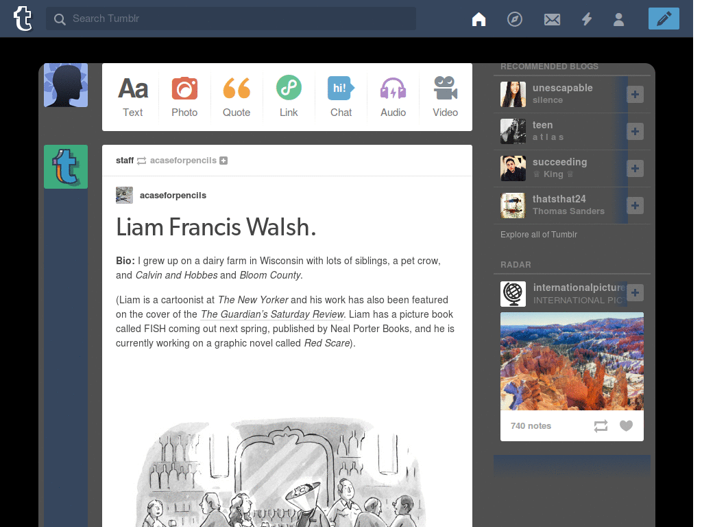 black, white, and grey tumblr dash