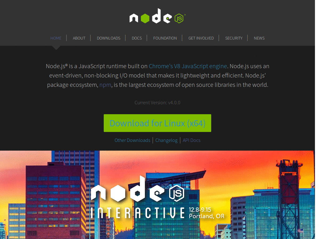 nodejs.org non-gougy