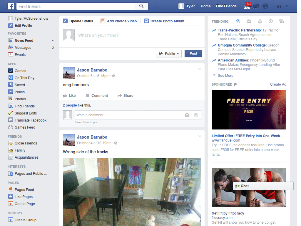 Facebook images with shadow