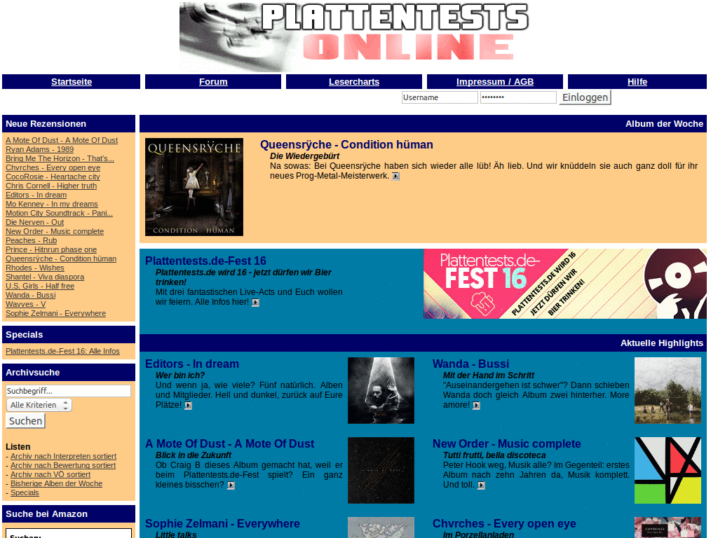 Plattentests-Blau
