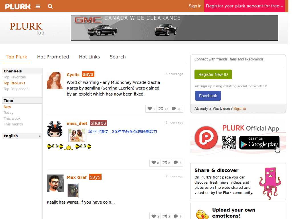 Plurk - Larger Timeline Font