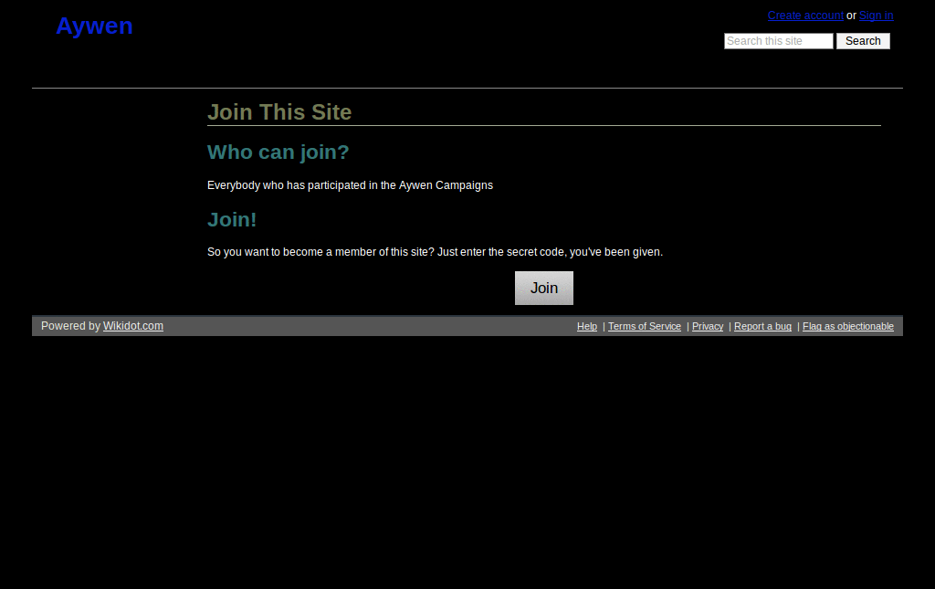 Dark Aywen at Wikidot (for Firefox)