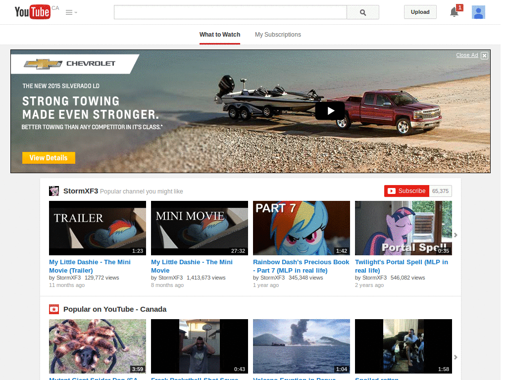 New Youtube Centered