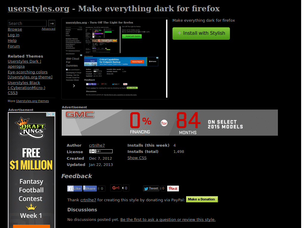 Make everything dark for firefox