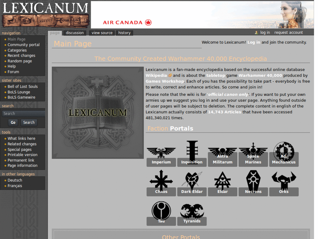 Warhammer 40k Lexicanum wiki German and English