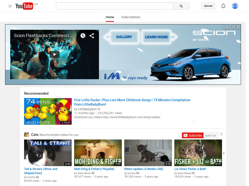 YouTube: 2 column “Add to” list