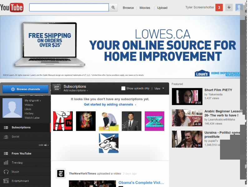 Youtube - Stripped for your viewing pleasure