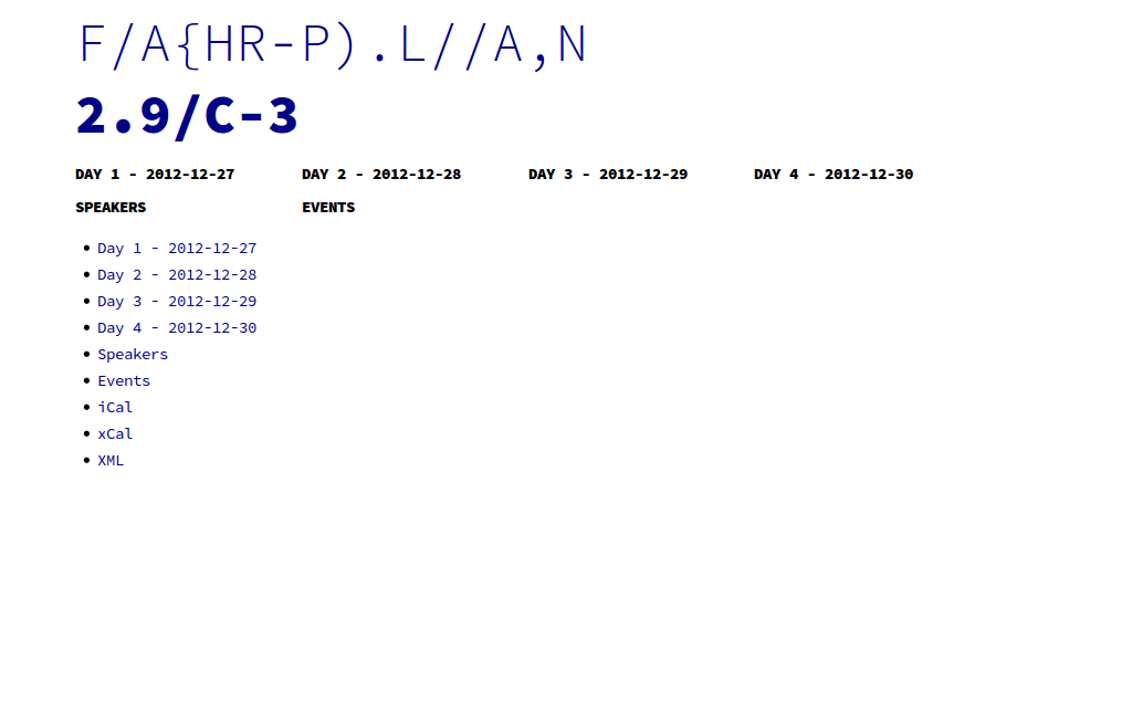 29C3 Fahrplan in black on white