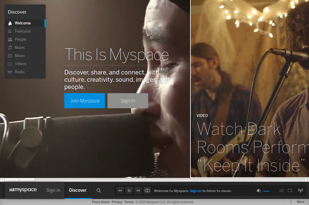 MySpace Clean & Simple New Home Skin (My Edit)