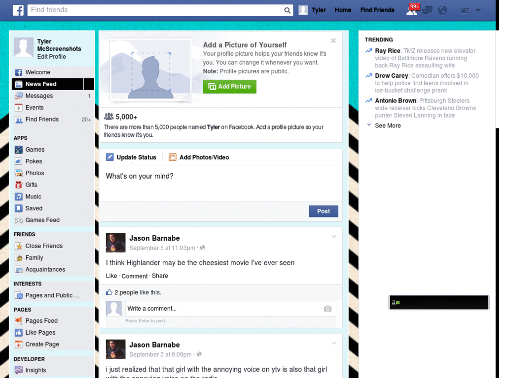 Turquoise Dash Facebook Theme