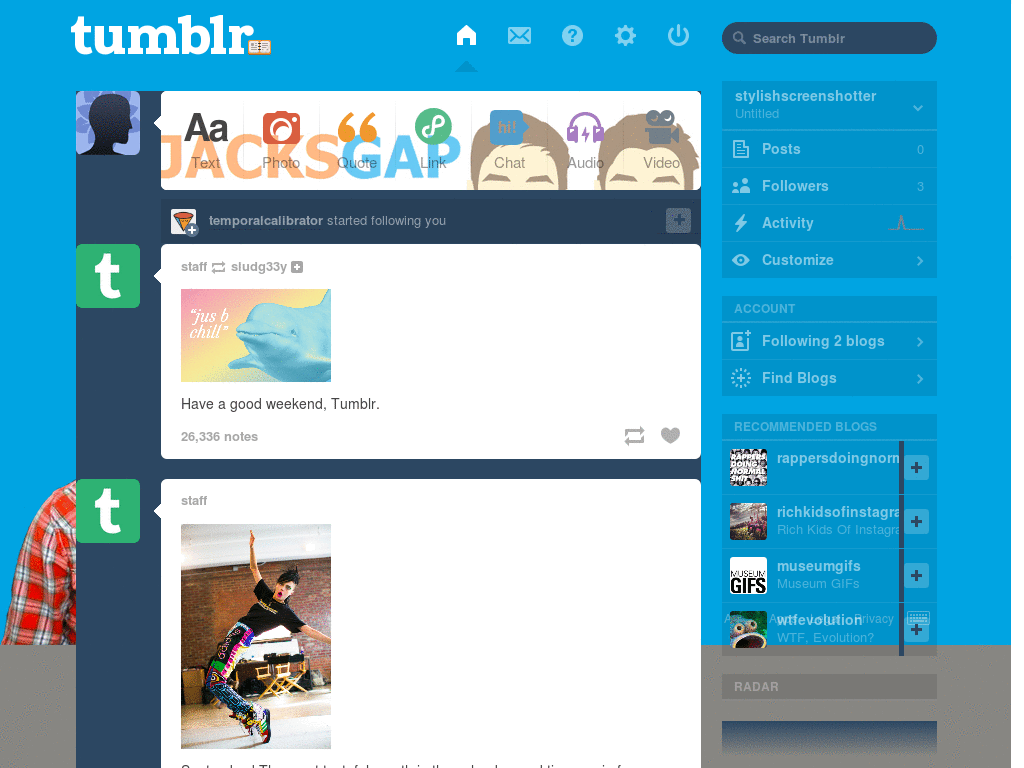 jacksgap tumblr dashboard theme