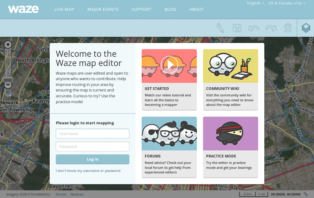Waze Editor Background Darken