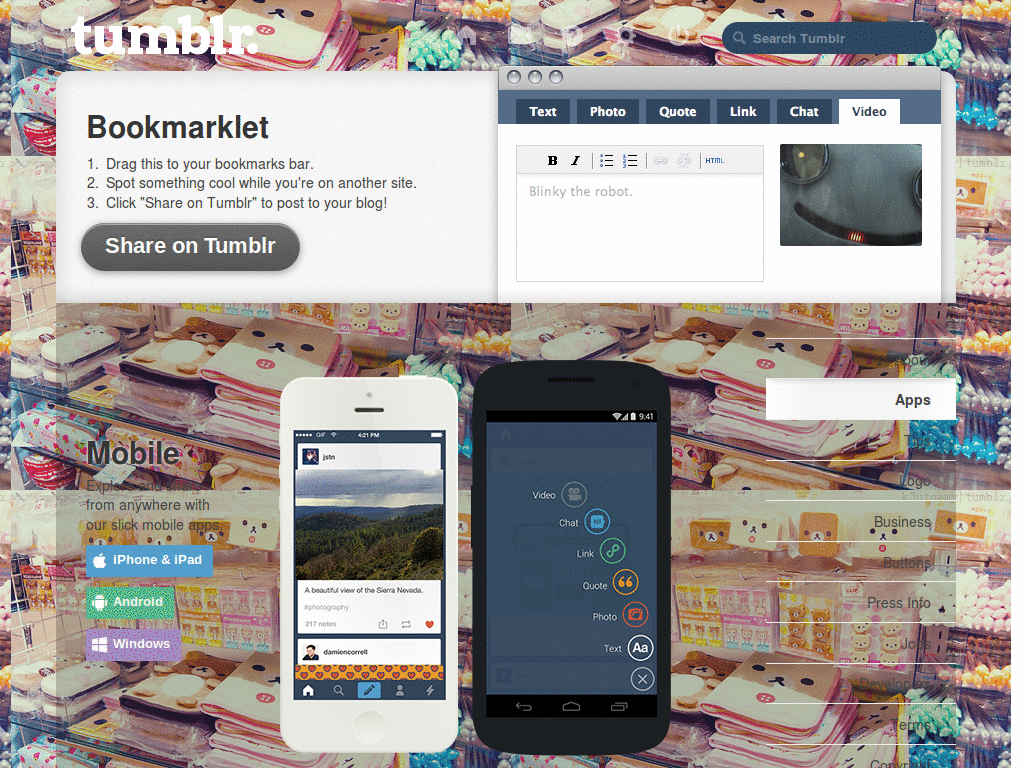 kawaii tumblr dash theme
