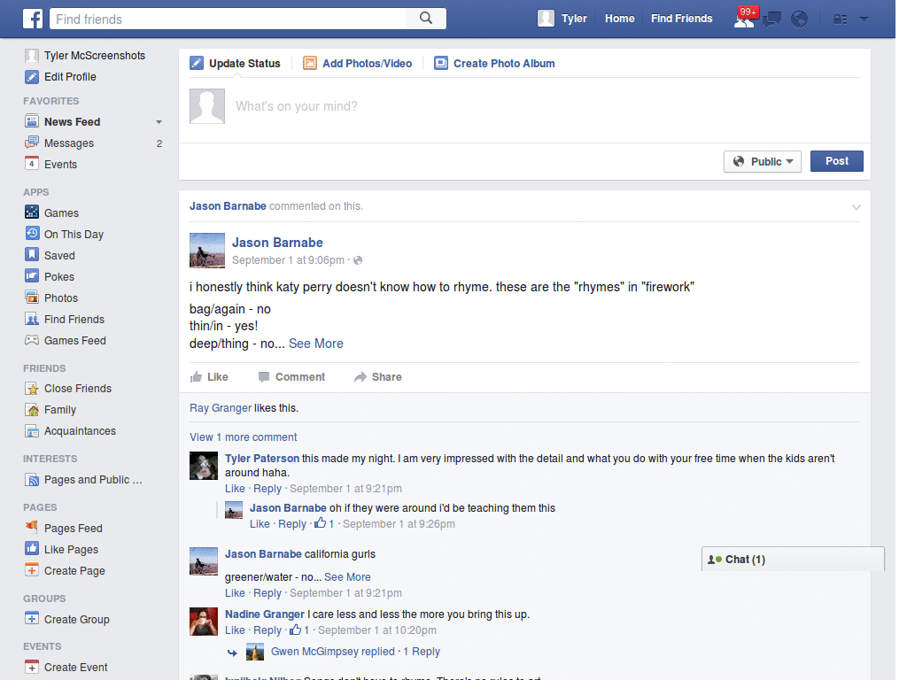 Facebook - wide timeline