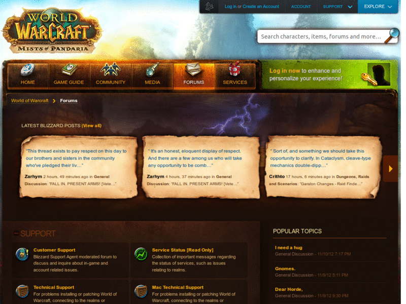 Ashenvale WoW Forum Theme