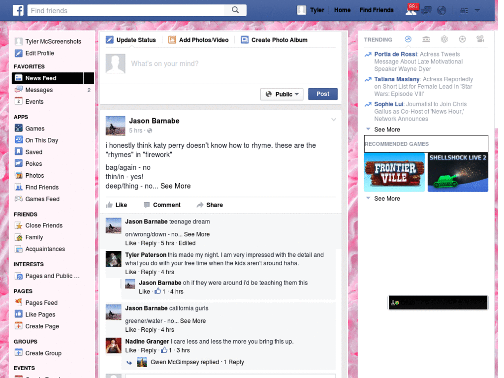 Pink Whipped Cream Facebook Theme