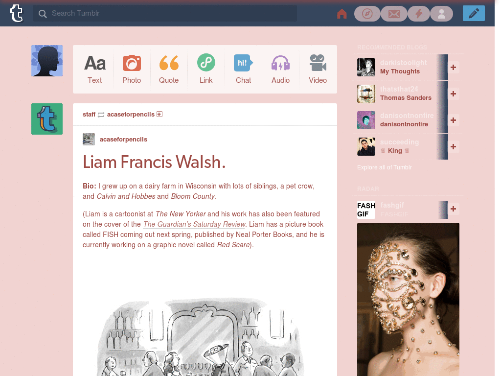 Pretty Tumblr Dash.