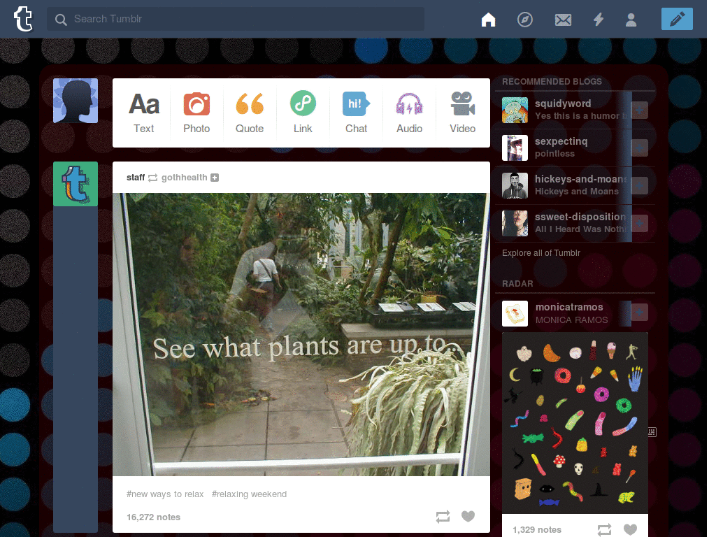 Tumblr theme: colored balls