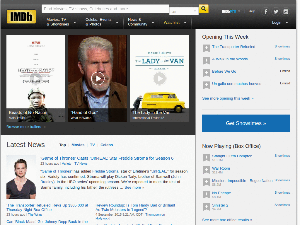 IMDb 2013: Blue-Gray Background
