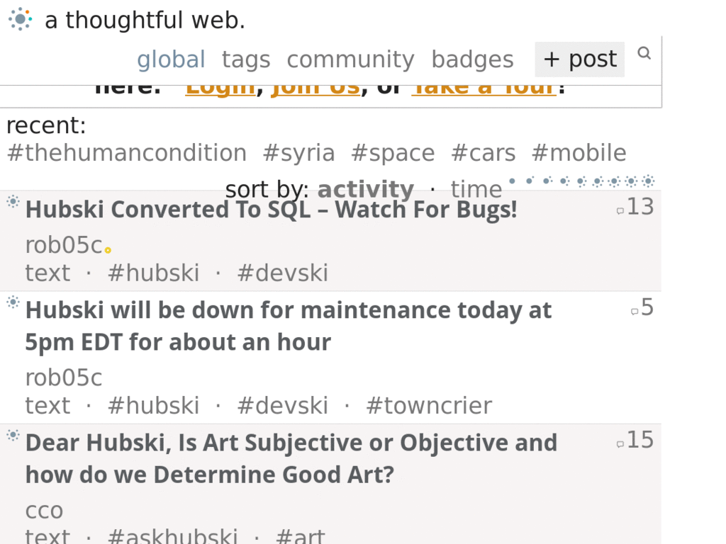 hubski mobile style