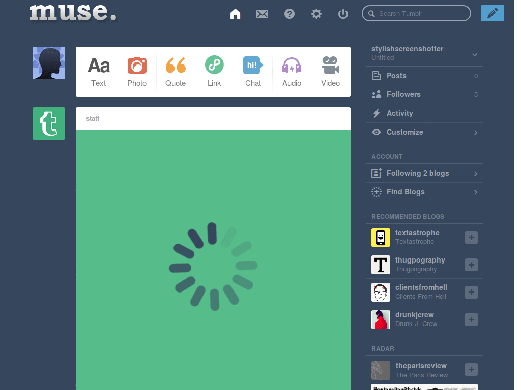 tumblr logo muse