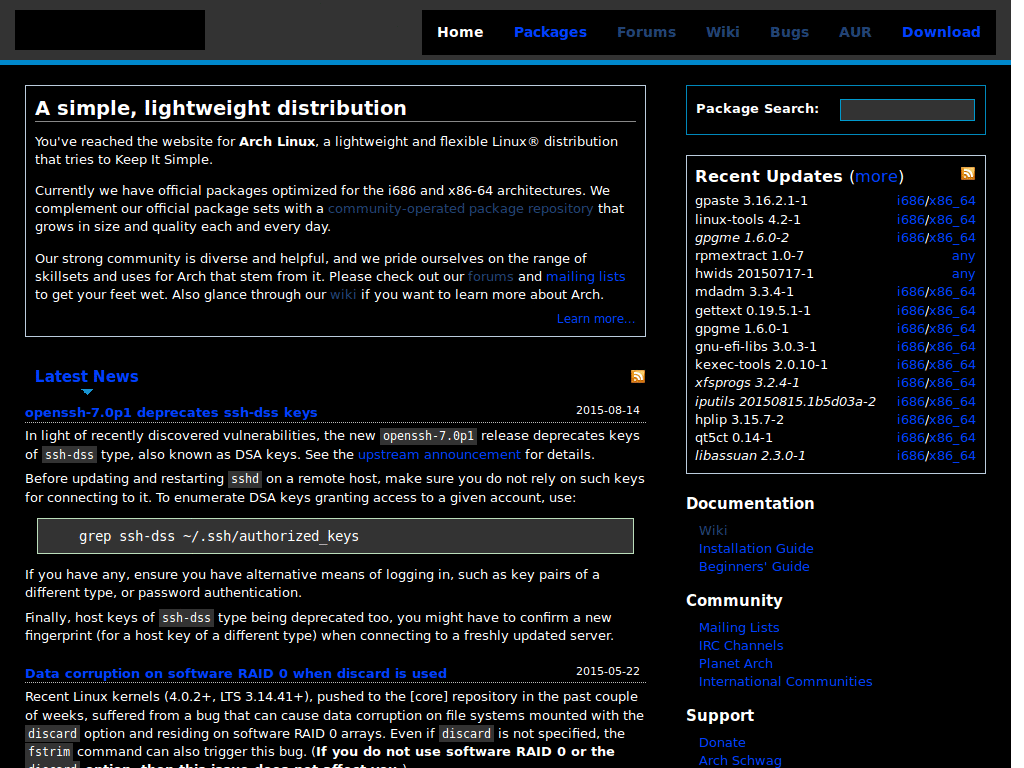 archlinux dark