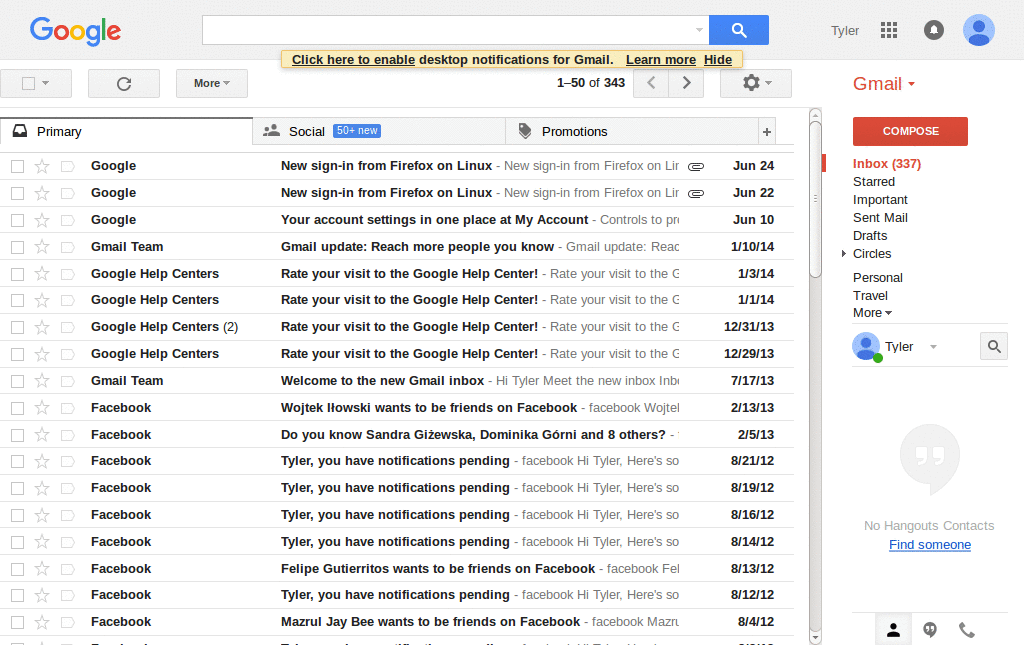 gmail right box