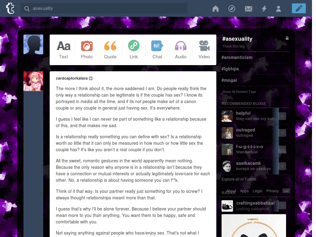 Asexual Flag Colors Tumblr Dashboard
