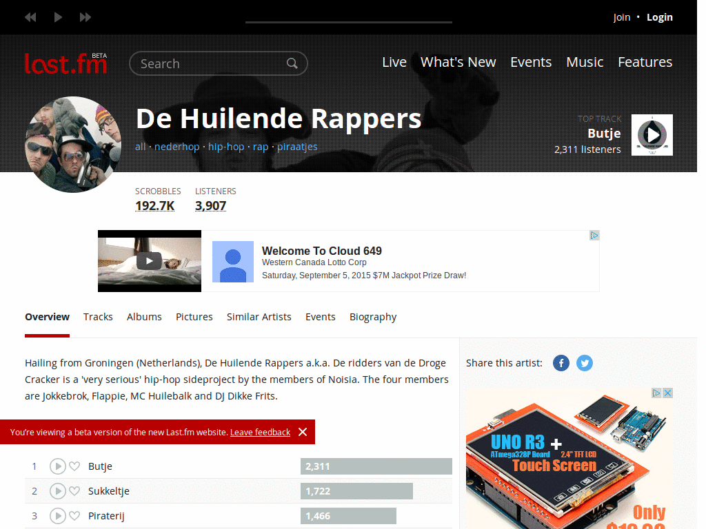 Last.fm - Artist pages (new design)