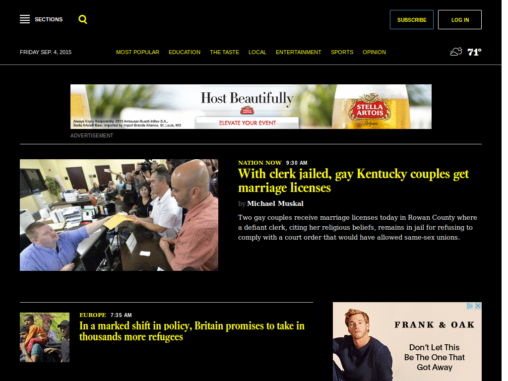 Dark Los Angeles (LA) Times