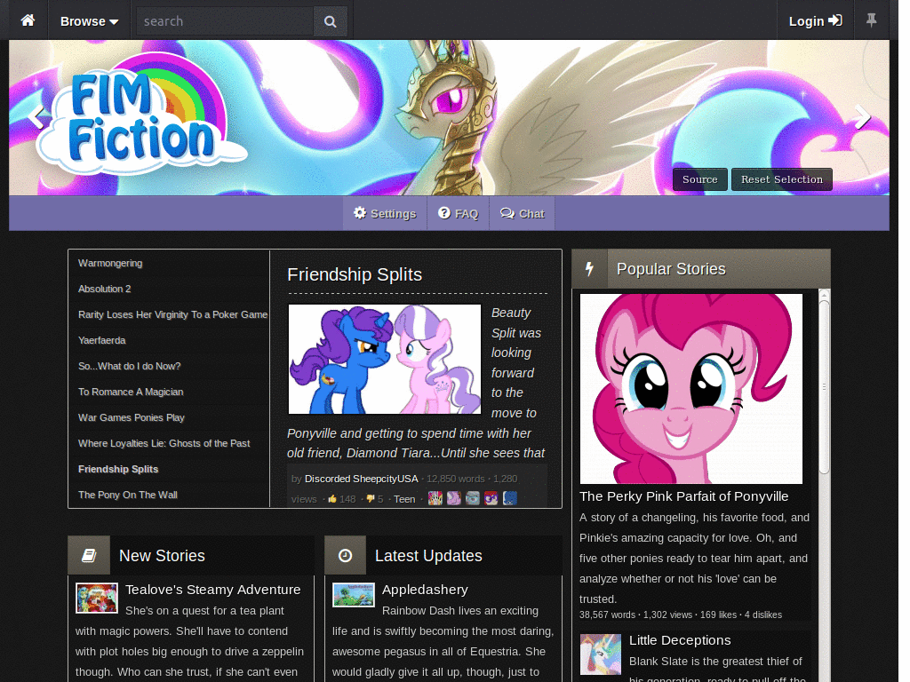 Fimfiction restyled black